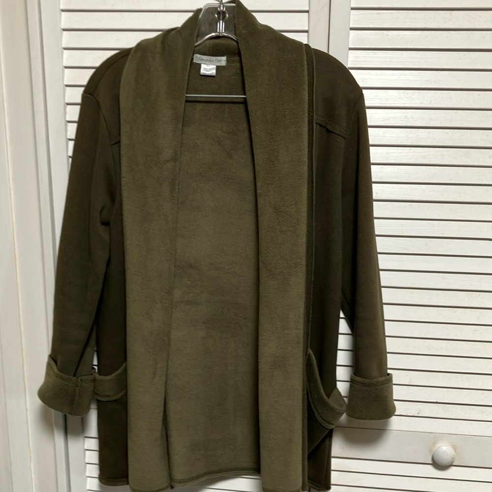 Olive open front jacket